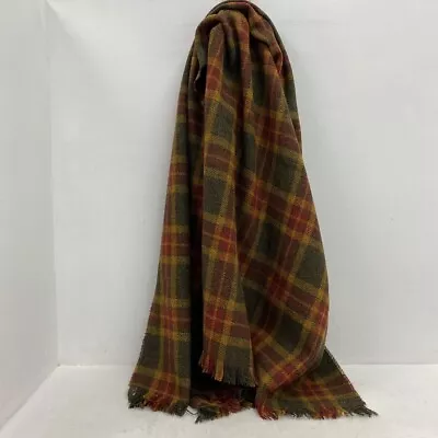 Harris Tweed NWT Tartan Wool Shawl O/S Green Red Women's RMF53-SM • £7.99