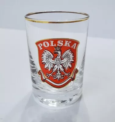Vintage Polska Poland Eagle Crest SHOT GLASS Clear 2  • $9.99