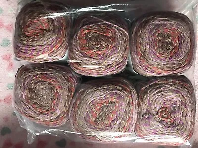 £38 • Buy Lion Brand Mandala Tweed Stripes Yarn 6x150g Cakes. Medium Yarn Mixed Colours