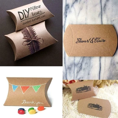$1.07 • Buy 1xWedding Favor Box Cute Craft Paper Pillow Party Favour Bag Candy Hot Cake D0P7