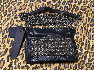 Tylie Malibu Runaway Crossbody Chain Strap Black Leather NWT RARE • $109.99