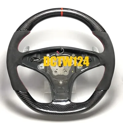 Real Carbon Steering Wheel Mercedes R230 SL63 SL550 CLS63 CLS550 Alcantara AMG X • $899