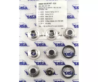 Cat Pumps 30686 VALVE KIT QV (Quiet Valve) Fits 280 290 333 430 Pumps OEM • $102.30