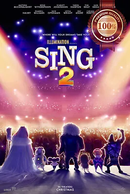 Sing 2 2021 3d Original Cinema Kids Movie Film Art Print Premium Poster • $11.95