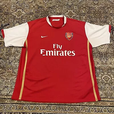 FC Arsenal Soccer Jersey 2007 Nike Fly Emirates Jersey Home Vintage Mens Size XL • $50