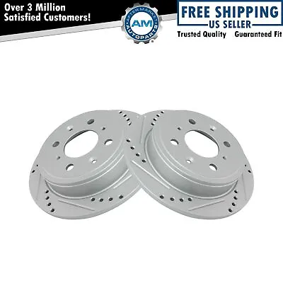 Brake Rotor Performance Drilled Slotted Rear Pair Set For Acura Honda • $66.84