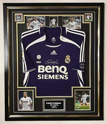 David Beckham Of Madrid Signed  SHIRT Jersey Autographed Display AFTAL • £2995