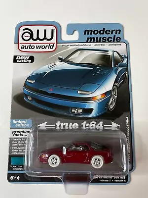 Auto World 1991 Mitsubishi 3000 GT VR-4 Red With White Tires And Chassis 1/64 • $17.95