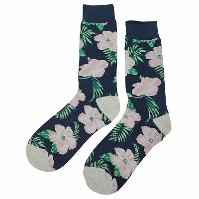 NWT Pretty Flower Dress Socks Novelty Men 8-12 Black Crazy Fun Sockfly • $8.99