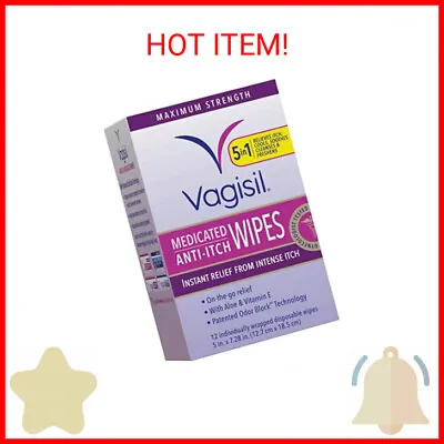 $7.89 • Buy Vagisil Anti-Itch Medicated Feminine Intimate Wipes For Women, Maximum Strength,