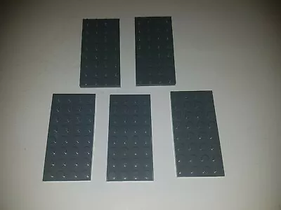 Genuine Lego -  Lot Of 5 Grey 8x4 Or 4x8 Stud Lego Base Plates In Vgc (3035) • $7.26