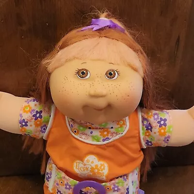 Cabbage Patch Kid Doll Red Cornsilk Hair Freckles Orange Flower Outfit 2007 • $44.99