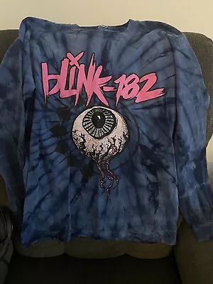 Blink 182 Tie Dye Long Sleeve Blue 2019 Tour Shirt! Eyeball Hoppus  Skiba Barker • $29.99