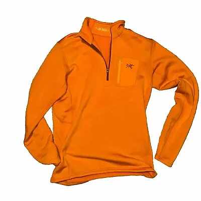 Arcteryx Mens Orange 1/4 Zip Fleece Top Medium #b Medium Weight • $30
