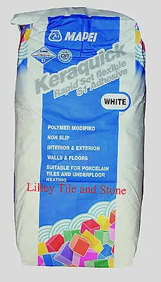 Keraquick FlexibleTile Adhesive Rapid Set 10kg White Mapei For Tiles And Stone • £38.78