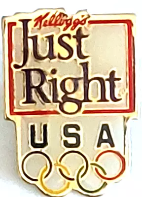 Olympics 1992 USA Sponsor Kellogg's Just Right Cereal Lapel Pin • $11.72