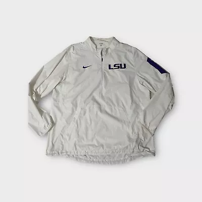 White Nike LSU Tigers Pullover Windbreaker Jacket Men's Size XL • $37