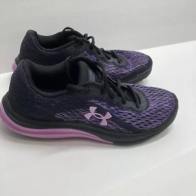 Size 8.5 - Under Armour Liquify Rebel Black And Purple Women’s Sneakers • $12.50