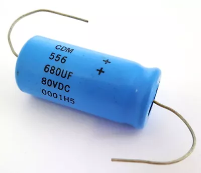 680uF 80V Axial Electrolytic Capacitor 556681M080LV2 Cornell Dubilier (4 Pcs) • $14