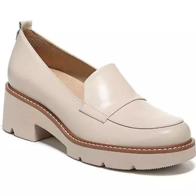 Naturalizer Womens Darry Ivory Loafer Heels Shoes 10 Wide (CDW) BHFO 7535 • $119.95