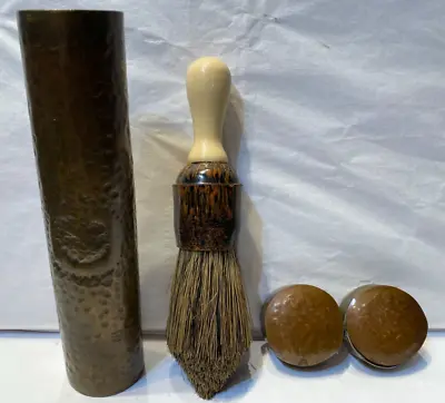 Vintage Shaving Brush With Copper Travel Case • $11.99