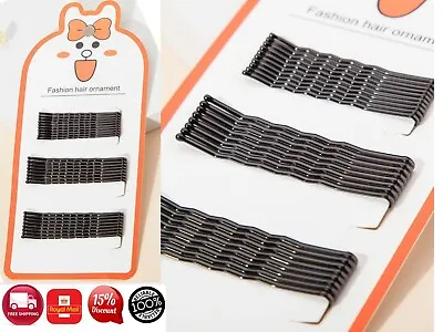 £1.99 • Buy 26PCS Hair Grips | Black Bobby Pins Waved 4.6cm Styling Clips Slides Kirby Salon