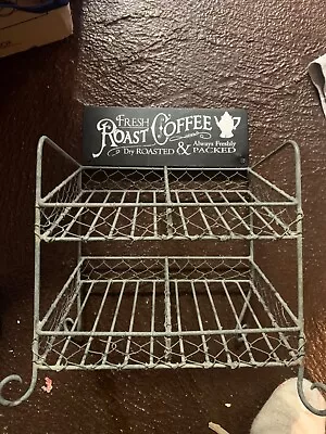 Coffee Display Shelf Rack Sign Made To Look Vintage Metal. Very Cool For Display • $29.99