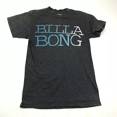 Billabong Shirt Size Small S Gray Blue Short Sleeve Graphic Tee Polycotton Top • $18.77