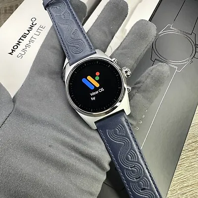 New✅ Limited Edition✅ Montblanc Summit Lite Aluminum Blue Leather Smartwatch • $600