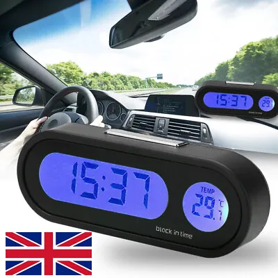 £4.69 • Buy Car Auto Thermometer Digital LCD Time Table Clock Dashboard Clock W/ Backlight E