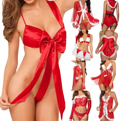 $12.96 • Buy Womens Sexy Lingerie Christmas Red Santa Fancy Dress Outfit Nightwear Sleepwear