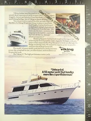 1988 ADVERTISING For Viking 55' Boat Motor Yacht 1989 1990 • $12.50