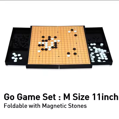 Go Game Board Set Baduk Board Portable With Magnetic Stone Foldable Go Game Set • $36