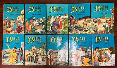 Vintage 1950s The Bible Story Complete Hardback Book Set Vol 1-10 Arthur Maxwell • $45