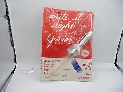 Johnson Vintage School Pen-made By Sheaffer-1950-60's Cartridge Pen-new • $10