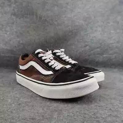 Vans Shoes Womens 6.5 Sneakers Old Skool Suede Canvas Black Brown Skate Lace Up • $28.97