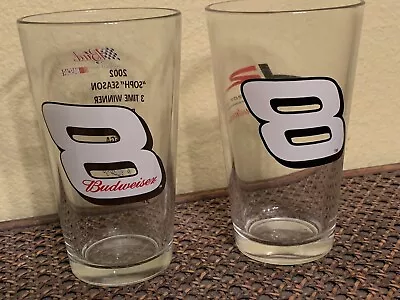 $11.99 • Buy Dale Earnhardt JR #8 Budweiser Bud NASCAR Pint Beer Glass Lot Of 2