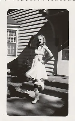 Vintage Photo - Beautiful Young Girl Posing In Majorette Costume Boots Baton • $19.95