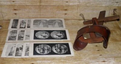£129 • Buy Victoria Era Stereoscope Stereo Card Viewer With Handle & 12 Stereograph Cards