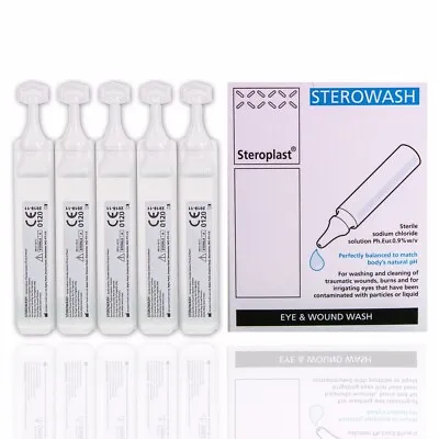 STEROWASH Sterile SALINE 20ml EYE WASH SOLUTION Wound Hayfever First Aid Refill • £4