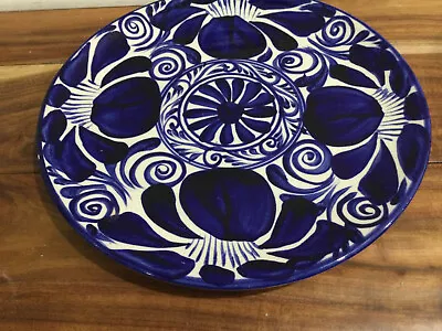 Talavera Style Rustic Blue And White Plate Mexico Platter(s) 11.5'' Three Availa • $21.89