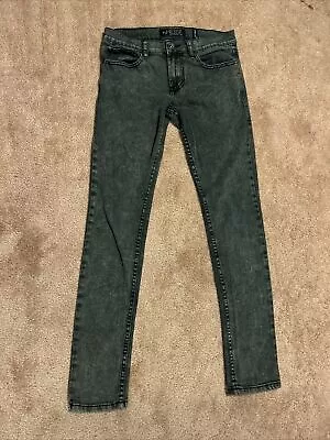 XXX RUDE Jeans Mens Super Skinny 30x32 Black-Acid/Gray Pre-Owned • $17.99