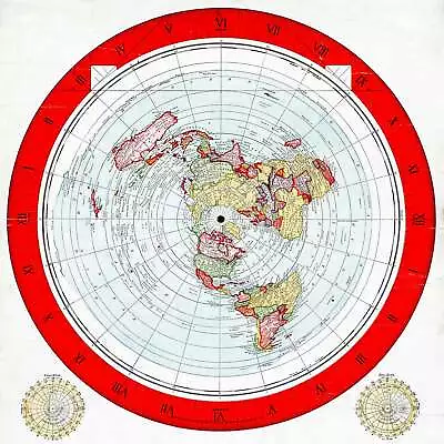 1892 Flat Earth Map - Alexander Gleason's New Standard Map The World Wall Poster • $13.95