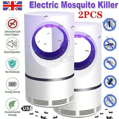 £11.99 • Buy 2X Electric USB Insect Mosquito Killer Bug Zapper Fly Pest Catcher Trap LED Lamp