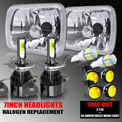 For International 4700 4900 8100 9900 9900I IX Pair 7x6 Inch LED Headlight Kit • $129.99