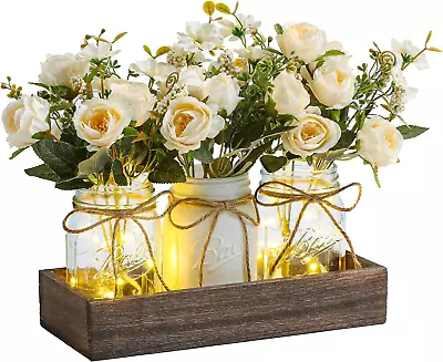 3 Pcs Mason Jar Centerpiece Table Decorations For Dining Table Decor Farmhouse C • $41.88