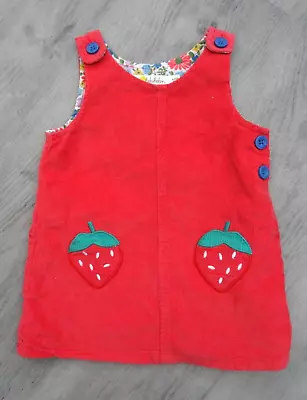 Baby Girls Mini Boden Age 6-12 Months Strawberry Pinafore Dungaree Dress • £4