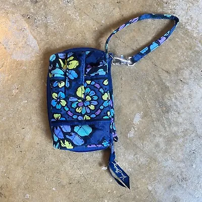 Vera Bradley Carry It All Wristlet Wallet Phone Card Cash Blue • $8.99