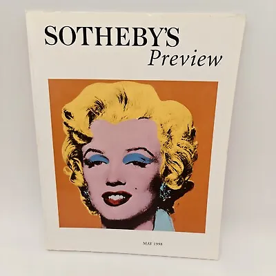 Art Auction Catalog - Sotheby's  Preview May 1998 - Marilyn Monroe Cover • $14.99