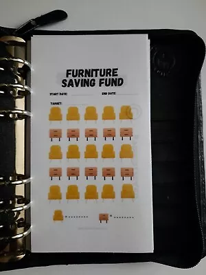 £4.10 • Buy A5, A6 Filofax Insert Furniture Savings Challenge For 6 Ring Organiser Binder